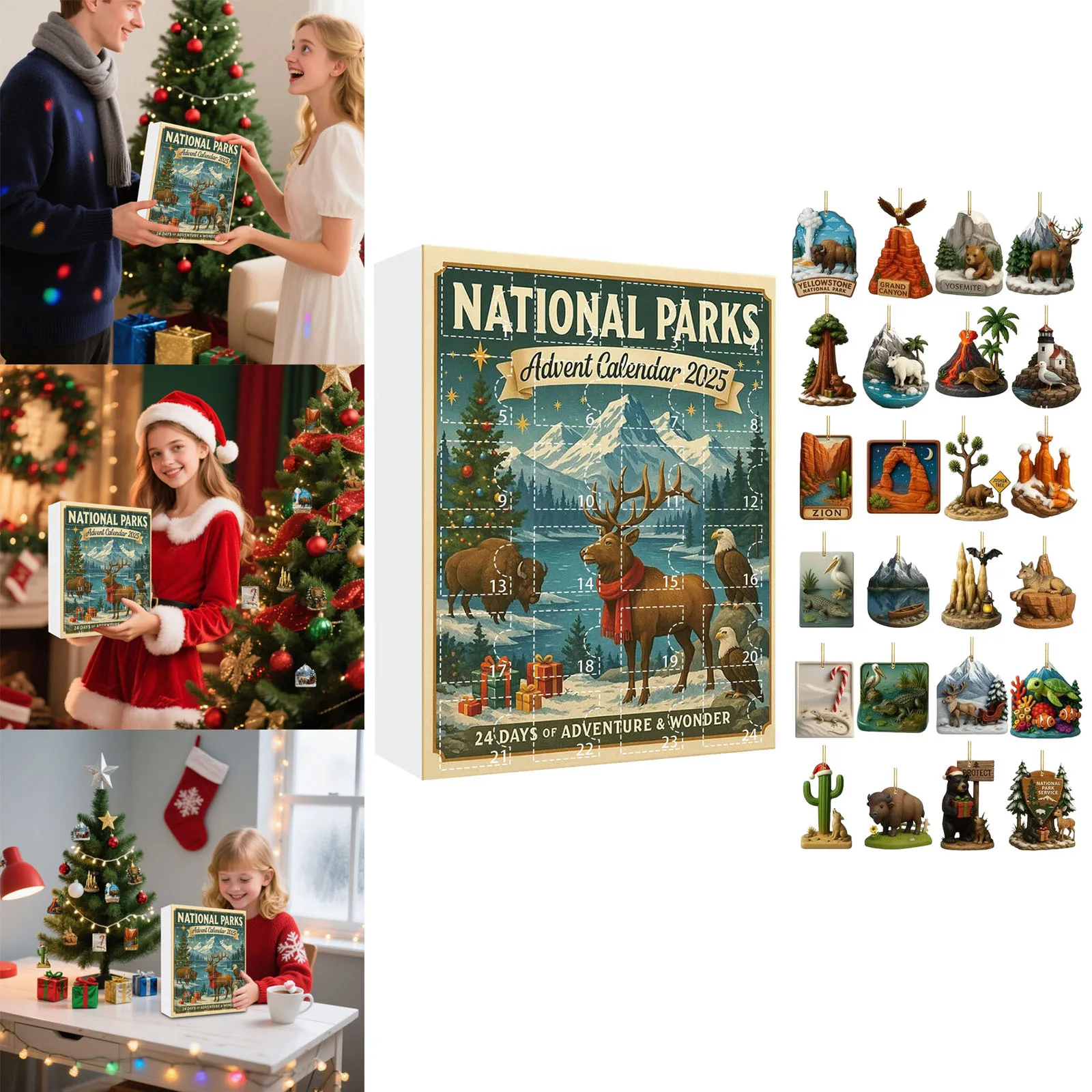 Large Digital Timer Wall National Parks Advent Calendar 2025 With 24 Ornaments Of America’S Greatest Kids Clock Timer Visual