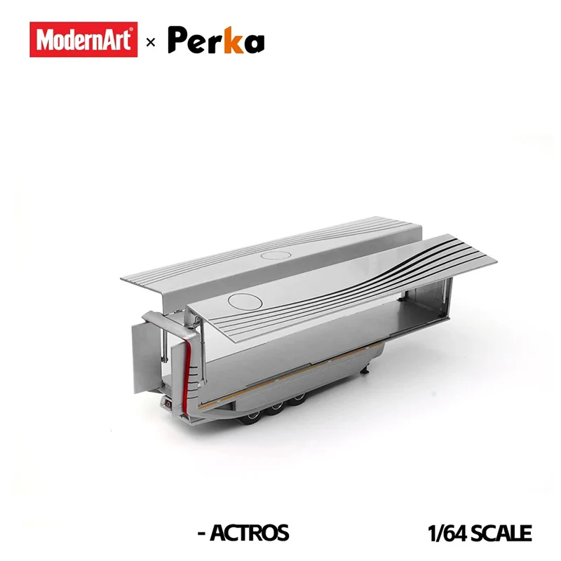 MD & Perka Diecast 1:64 Scale Actros Semi-trailer Van Alloy Engineering Vehicle Model Adult Boy Hobby Gift Display Ornament