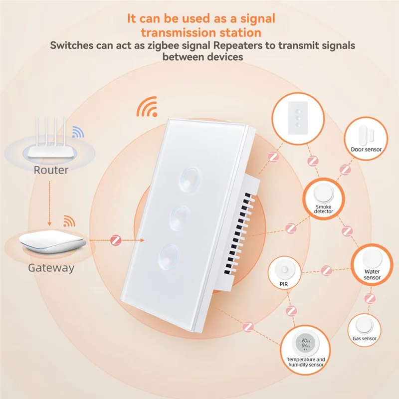 REPLA-Tuya Wifi الأبيض الذكي اللمس التبديل 110-240 فولت 2.5D مقعر نمط Zigbee3.0 مكرر إشارة العمل مع أليكسا جوجل المنزل