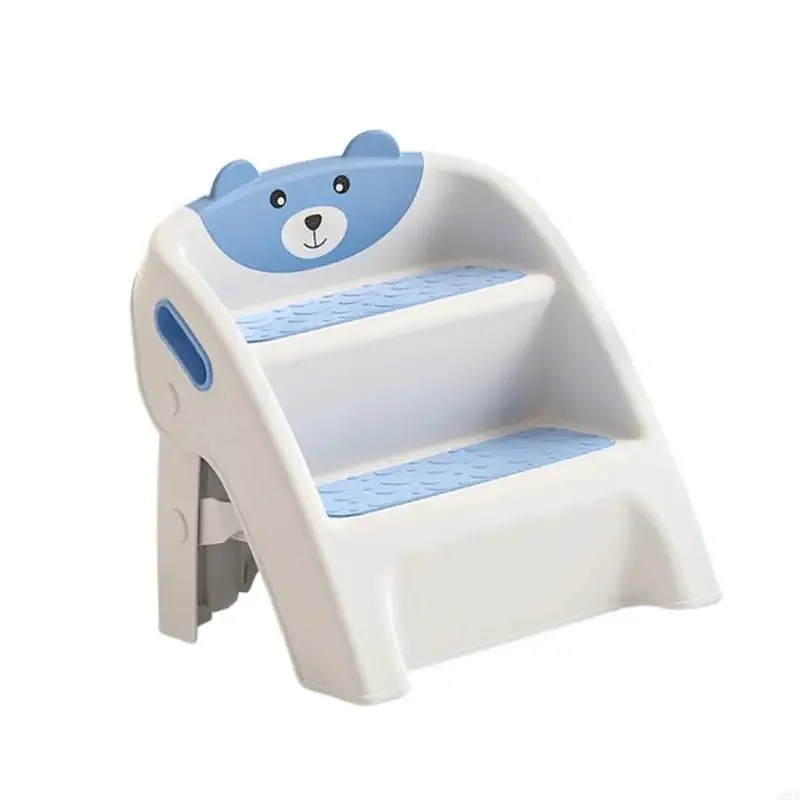 Sgabello compatto con gradino a telaio per bambini, bagno, base antiscivolo, installazione rapida, design pieghevole, strumento