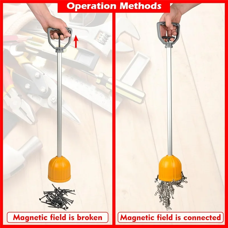 

ABCA-Magnetic Bulk Parts Lifter Long Reach Handle Powerful Material Handling Magnet For Picking Nails Screws Nuts And Small