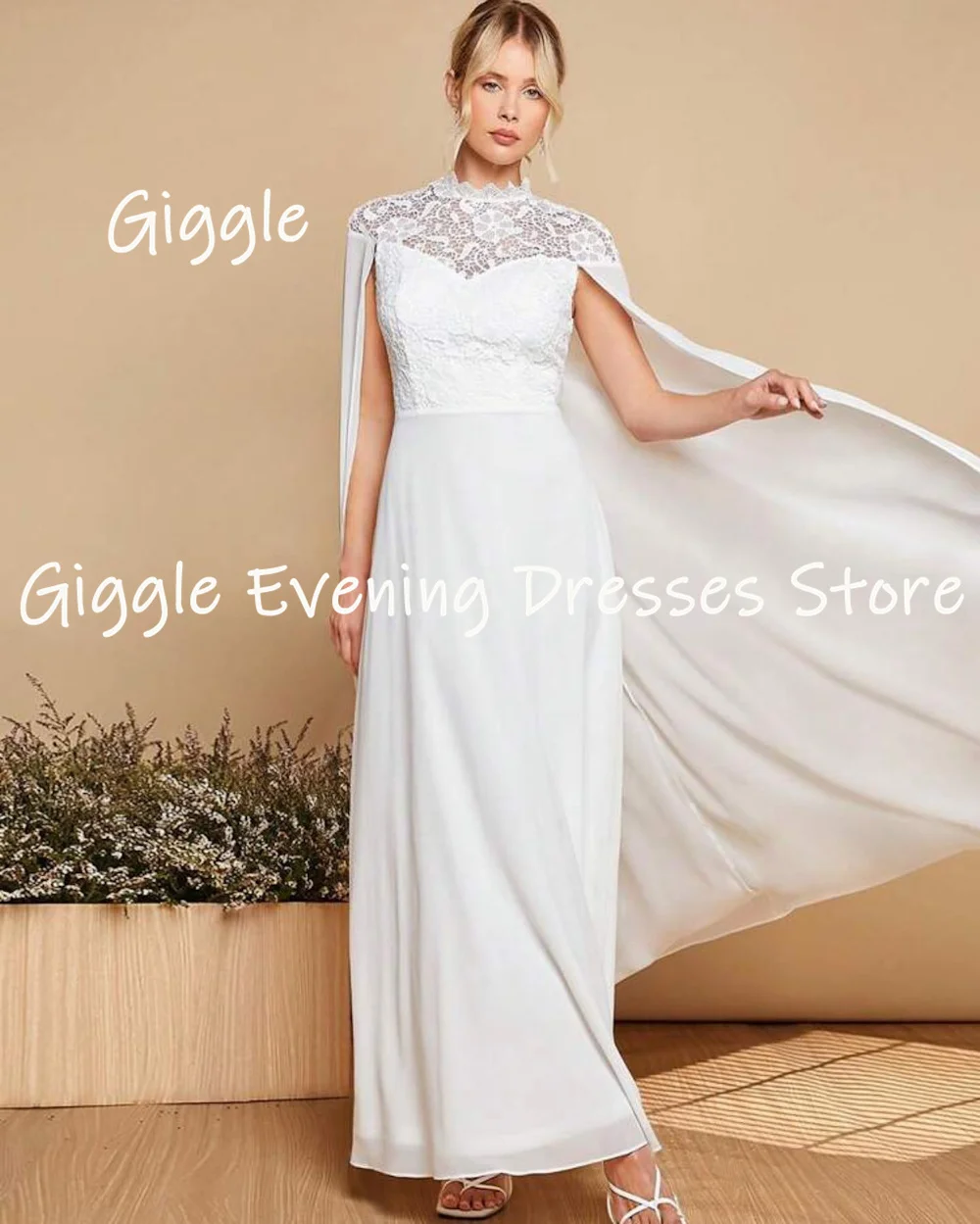 Giggle Chiffon A-line Scoop Neckline Lace Ruffle Popular Prom Gown Ankle-length Evening Elegant Party Dresses for Women 2023