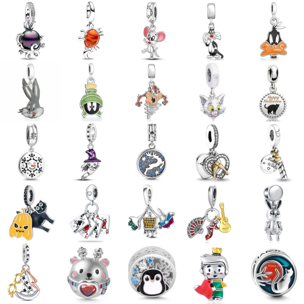 

Miniso Disney 925 Silver Prince Playing Card Charm of ley 925 Chain Beaded Fit Original Pendant Bracelet DIY Ladies Jewelry