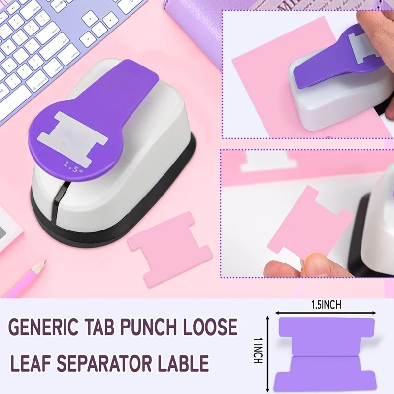 Tab Paper Punch, 1.5Inch Tab Puncher For Paper Crafts,File Label Puncher, For Calendars,Scrapbooking