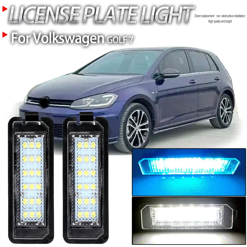 2 stücke Canbus Kein Fehler LED Lizenz Nummer Platte Licht Auto Lampe Für VW Passat B6 CC Eos Golf4 5 6 7 MK7 Polo Superb Seat Leon Altea
