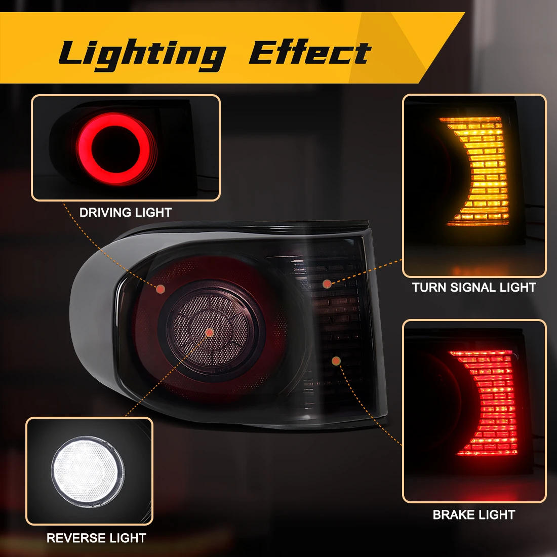 For Toyota FJ Cruiser 2007 2008 2009 2010 - 2018 2019 2020 LED Car Tail Lamps Reverse Brake Dynamic Turn Signal Taillights 12V