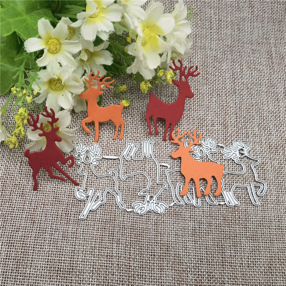 Christmas deer Elk Cards Dies Metal Cutting Dies Stencils For DIY Scrapbooking Decorative Embossing Handcraft Template