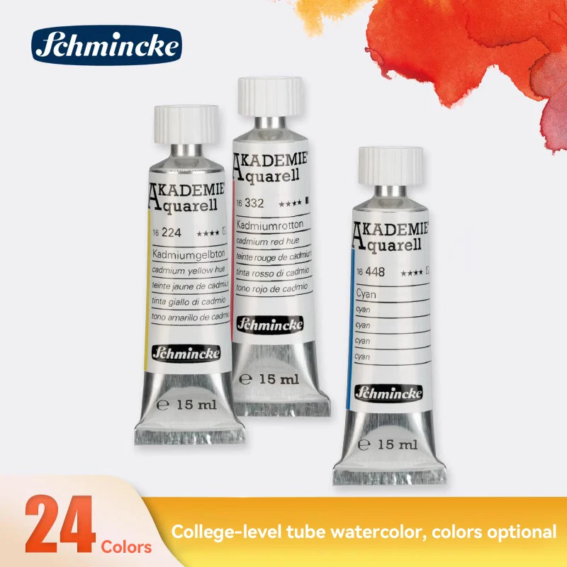 

Schmincke Extra Fine Watercolor Piant 15ml Tubes Academy Grade Watercolor Painting Artists Drawing Supplies Acuarelas Pigments