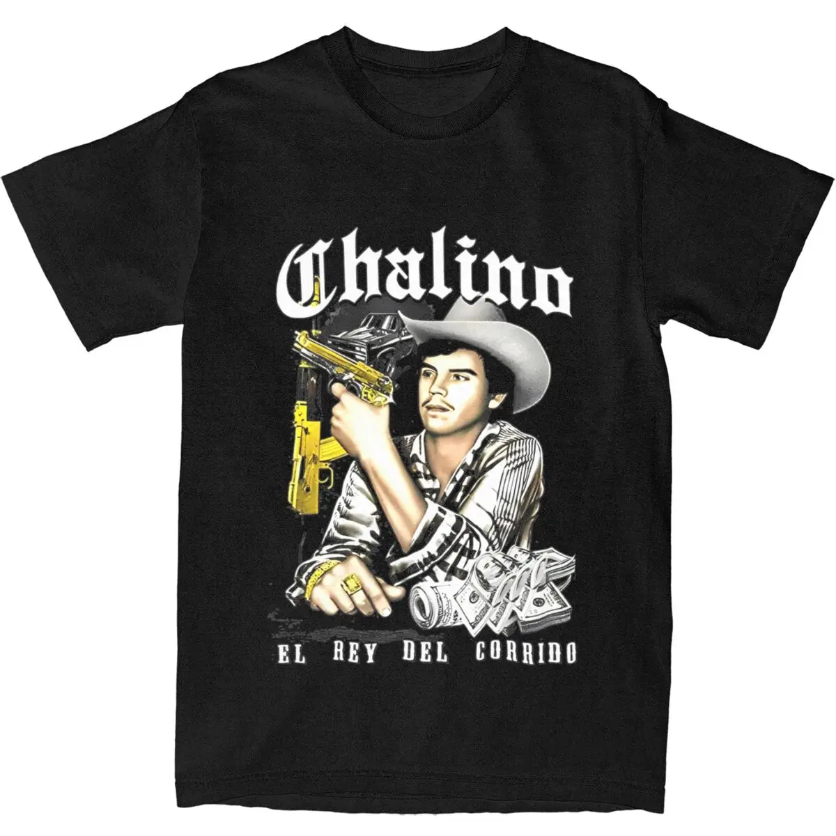 Men T Shirt Chalino Sanchez T-Shirts Harajuku mexican culture Summer Tee Shirt Y2K Basic Casual 100 Cotton Tops Plus Size 5XL