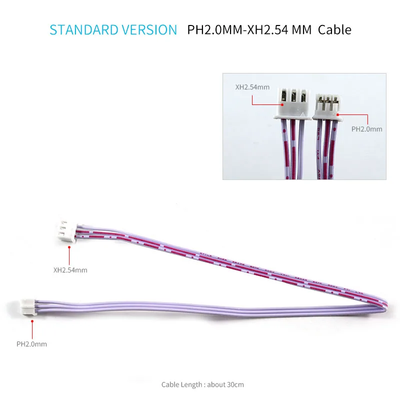 UNISIAN XH2.54mm كابل الصوت ذكر إلى ذكر محطة مزدوجة الرأس 2P 3P PH2.0-XH2.54mm كابلات توصيل الصوت المحمية