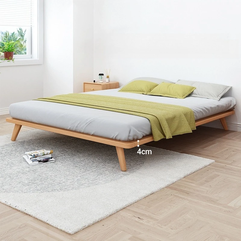 Solid wood bed, bed shelf, no bedside bed