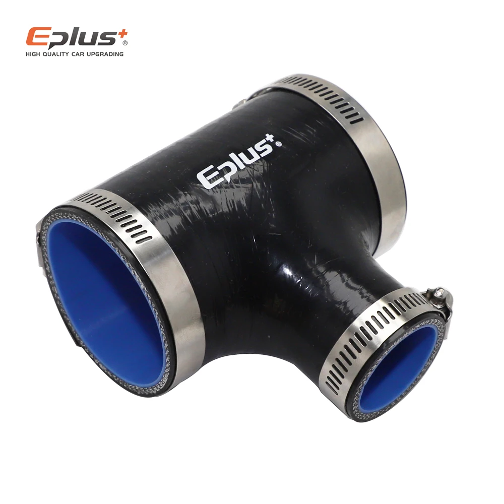 EPLUS أسود عالمي سيليكون أنابيب خرطوم T-شكل 3-way موصل سيارة المبرد توربو كمية الأنابيب المقرنة أسود متعدد الحجم #4