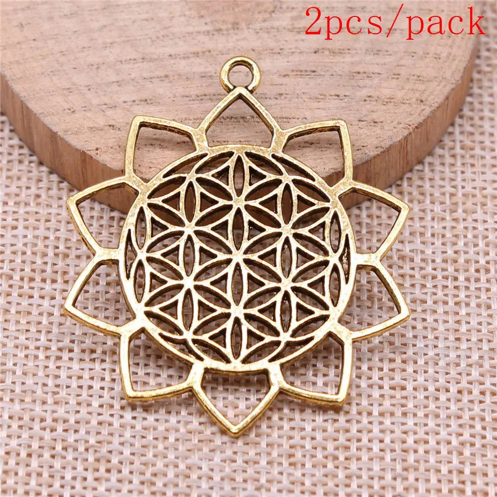 Large Flower Of Life Charms For Jewelry Making DIY Pendants For Gift Bulk