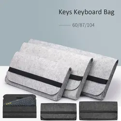 Portable 60/ 87/104 Keys Keyboard Bag Keyboard Pack Felt Bag Mechanical Keyboard Carrying Case Storage Bag Peripheral Bag