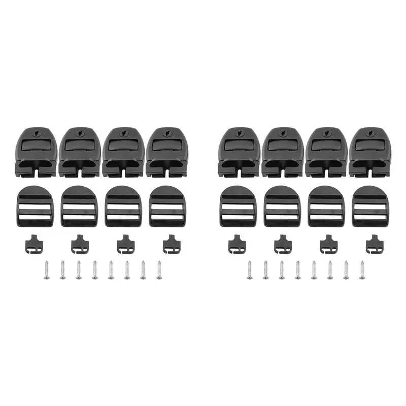 

-[Cilae-17R] 8Sets Spa Hot Tub Cover Clips Latch Replacement Kit Latch Locking With Key And Screws,For Cover Straps