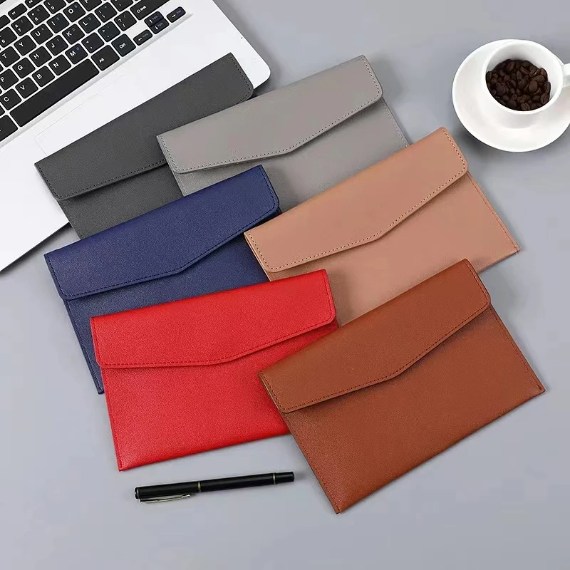 

MoeTron Leather Document Bag A5 Envelope Document Holder Quality PU Leather A6 Document Pouch Femme Document Organizer File Bag