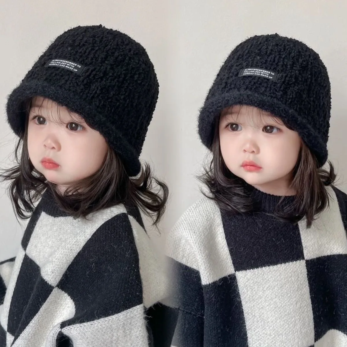 Baby Woolen Bucket Hats Autumn Winter Soft Thicken Warm Basin Caps For Boy Girl Kids Japanese Solid Color Ear Protection Bonnet