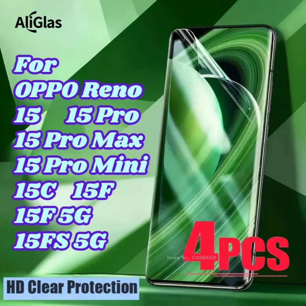 4 piezas de película protectora ultrafina de gel de agua para OPPO Reno 15 Pro Mini 15 Pro 15C 15F 15FS 5G 15F 5G 15 Pro Max Series, no es de vidrio
