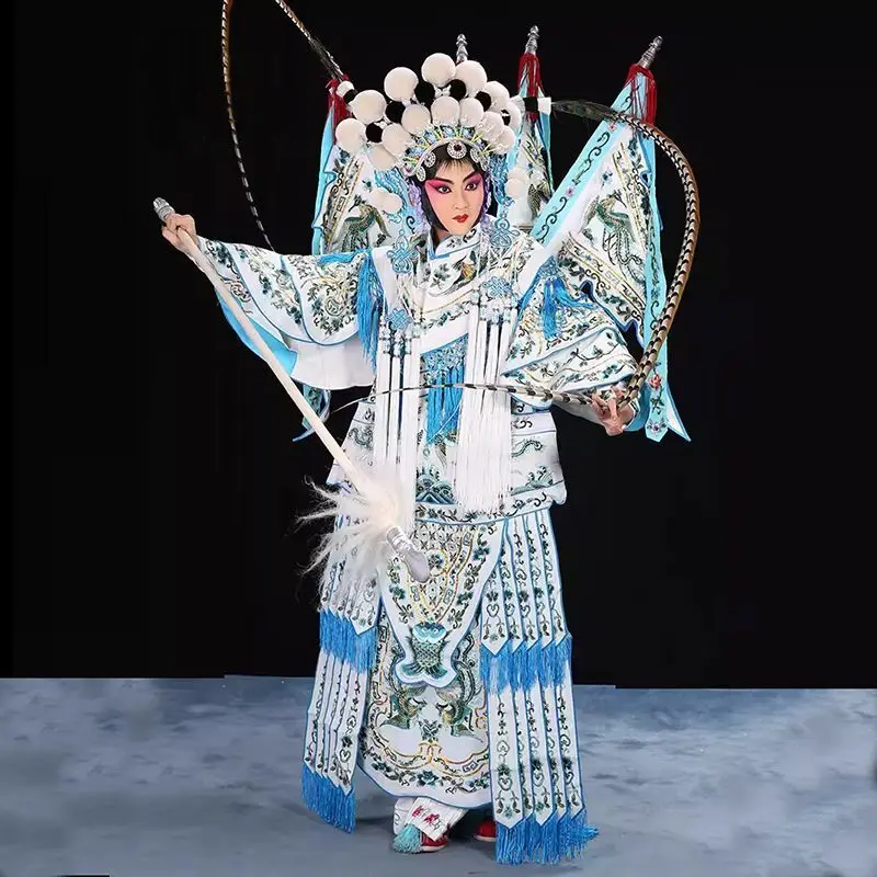 Beijing Opera Performance Costume Stage Dress Knife Horse Dan Opera Wu Dan Mu Guiying Colorful Leading Female Clothes