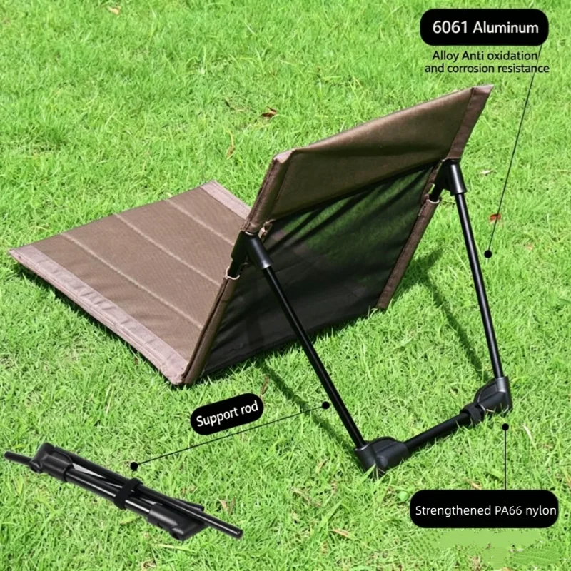 屋外キャンプ用背もたれクッション付きシンプルビーチチェア、ポータブル芝生用椅子、アルミ合金製折りたたみ式レジャーチェア