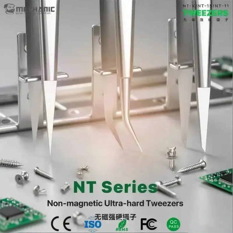 pinca-mecanica-nt-nao-magnetica-ultra-resistente-polida-a-mao-com-fixacao-estavel-para-conectores-de-cabo-de-chip-pcb-de-celular-abertura-sem-danos