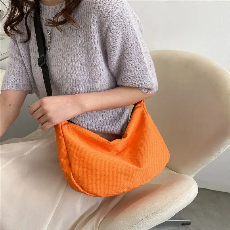 Large Capacity Messenger Bags Women Preppy Style Casual Shoulder Crossbody Canvas Bag Lightweight All-match Sac A Mains Femme