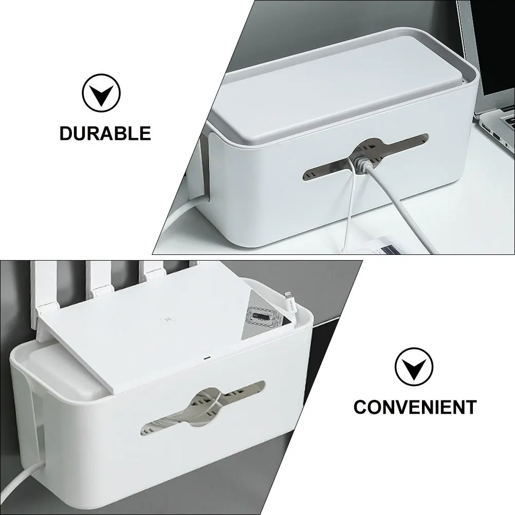 

1Pcs Cable Patch Board Storage Box White ABS Rounded Corners Wire Organizer for Home Office Data Cable Management Power Strip