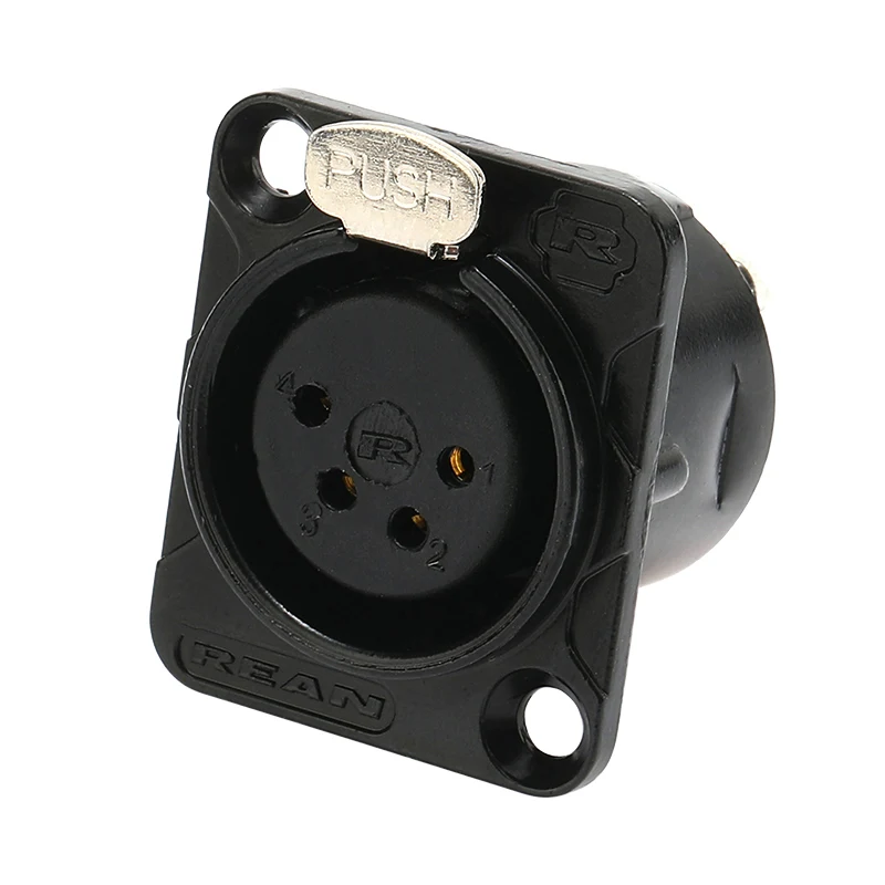 

HF XLR Gold plated 4 Pin Male Female Panel Audio Microphone Jack Socket Connector D-type Mount Amplifier Receptacle YS1464BG