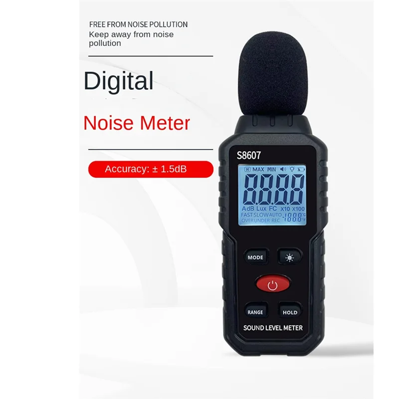 Medidor de nivel de sonido Digital, medidor de sonido para aula, hogar, calle, medidor DB 30-130DBA para medir ruido, decibelios de ruido