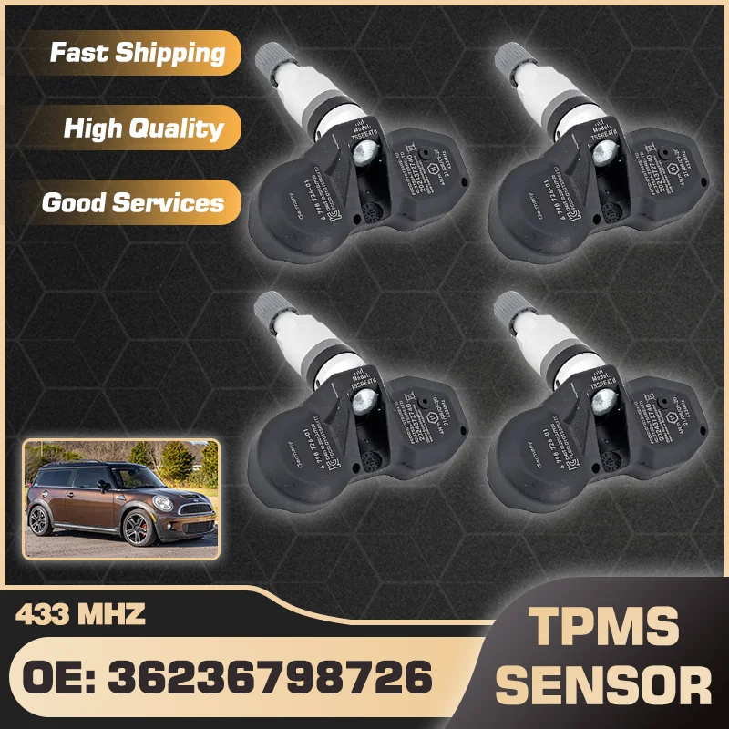 433 MHz Car TPMS Tire Pressure Sensor Monitoring System For Mini Clubman R55 2007 2008 2009 36236798726 36236781847 36236771034