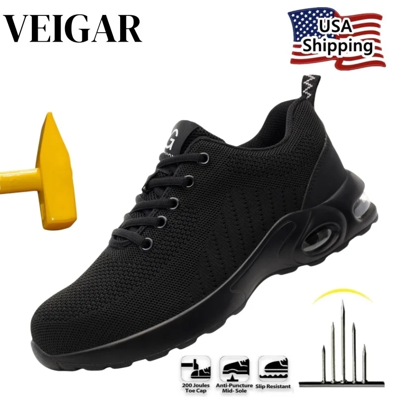 

Легкие дышащие кроссовки, мужские защитные ботинки со стальным носком, противоударные рабочие кроссовки, мужская неразрушимая рабочая обувь