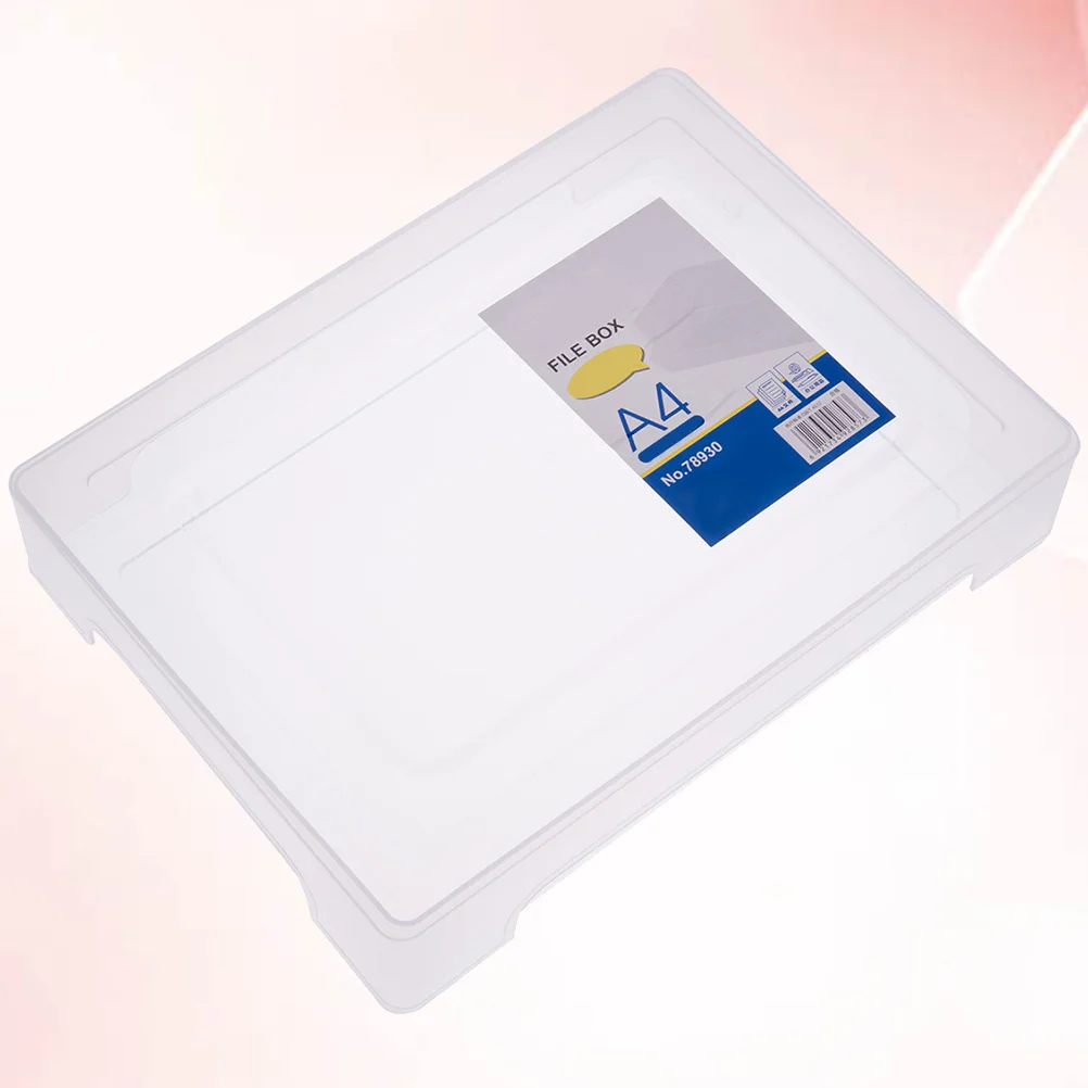 

A4 File Document ganizer Filer Storage Box Documents Box Plastic Transparent Eco Friendly Lightweight Office Home Use