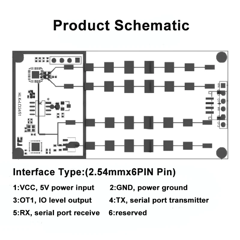 Free Shipping Hi-Link 24G Vehicle Range and Speed Millimeter Wave Radar HLK-LD2451 Vehicle Status Monitoring Sensor Module