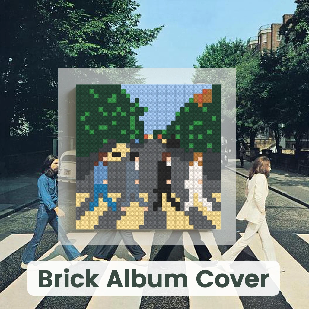 

The Abbey Road B-Beatles Building Blocks Brick Mosaic Art Poster Pixel Poster Music Wall Art Home Living Room Decor
