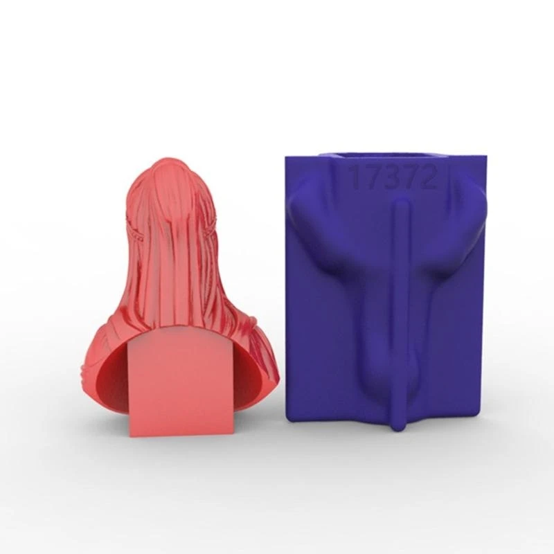 N5KA Bust Sculpture UV Crystal Epoxy Mold Veiled Lady Art Decor Resin Silicone Mould DIY Crafts Mold