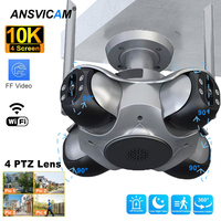 ANSVICAM 10K 20MP HD Four Screens WiFi IP Camera Wireless Outdoor PTZ Four Lens Human Auto Tracking Surveillance Cameras FFVideo