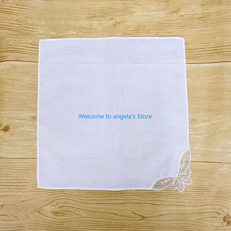 

X4YC White Lace Kerchief Big Bandannas for Summer Square Lace Headscarf Decorative Handkerchief Women Multiuse Accessories