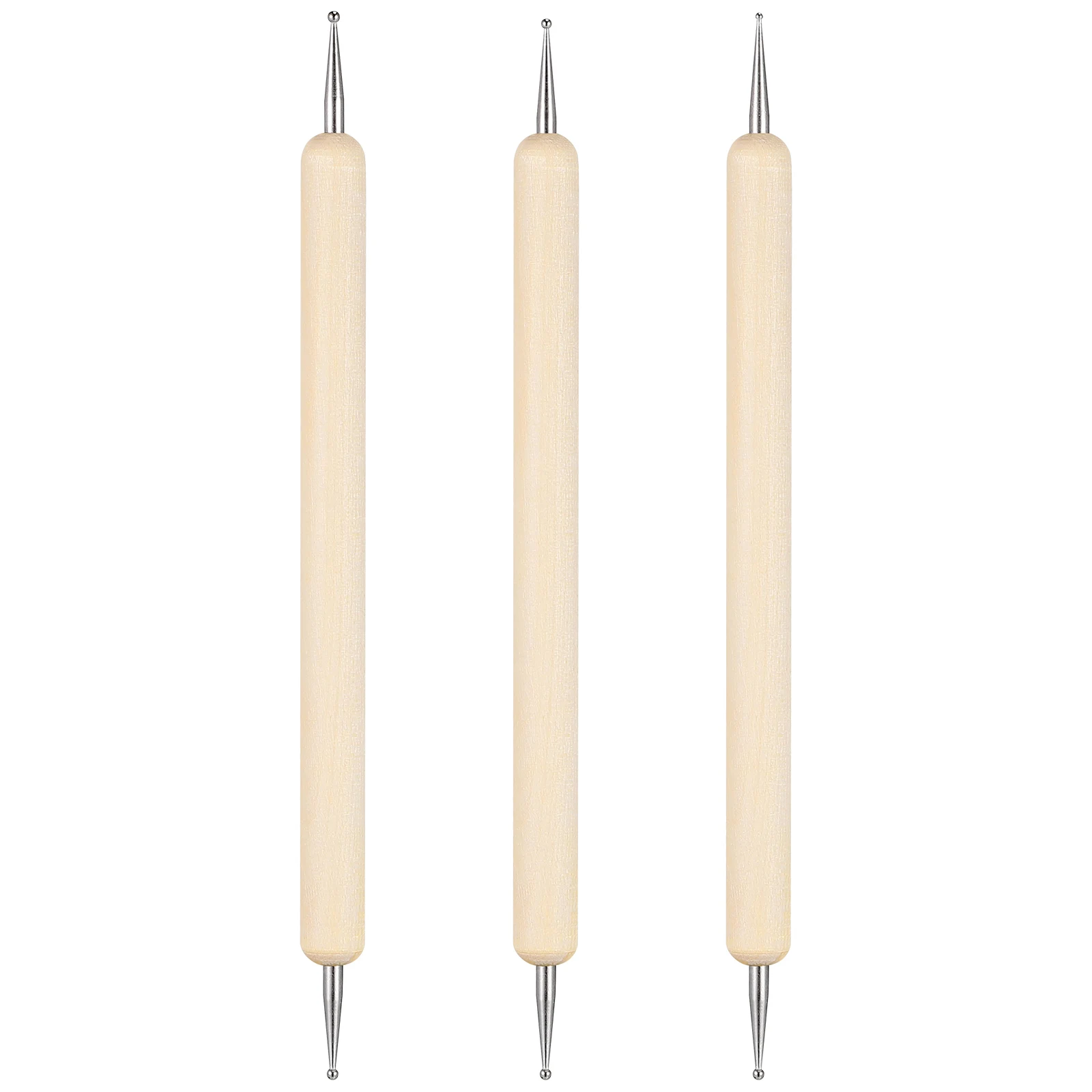 

3pcs Clay Sculpture Tools for Pottery Embossing Ceramics Wooden Handle Stainless Steel Ball End Ideal for Projects