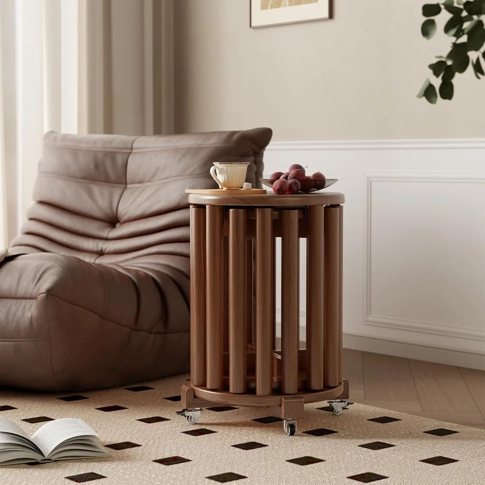 مجموعة من 4 مقاعد خشبية قابلة للتكديس، ارتفاع 18 بوصة، طاولات جانبية وتعشيش، قوية ومتينة، جاهزة للاستخدام #6