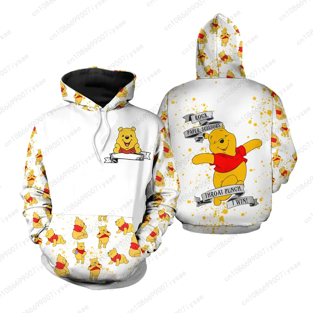 2024 Men Women 3d Disney Christmas Pooh Winnie Sweatshirt Youth Child Oversized Causal Loose Halloween Hoodie Winnie Hooded Top