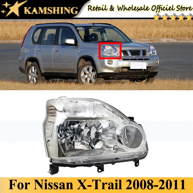 

CAPQX Half assembly Front bumper head light lamp For Nissan X-Trail 2008 2009 2010 2011 head lamp light headlamp