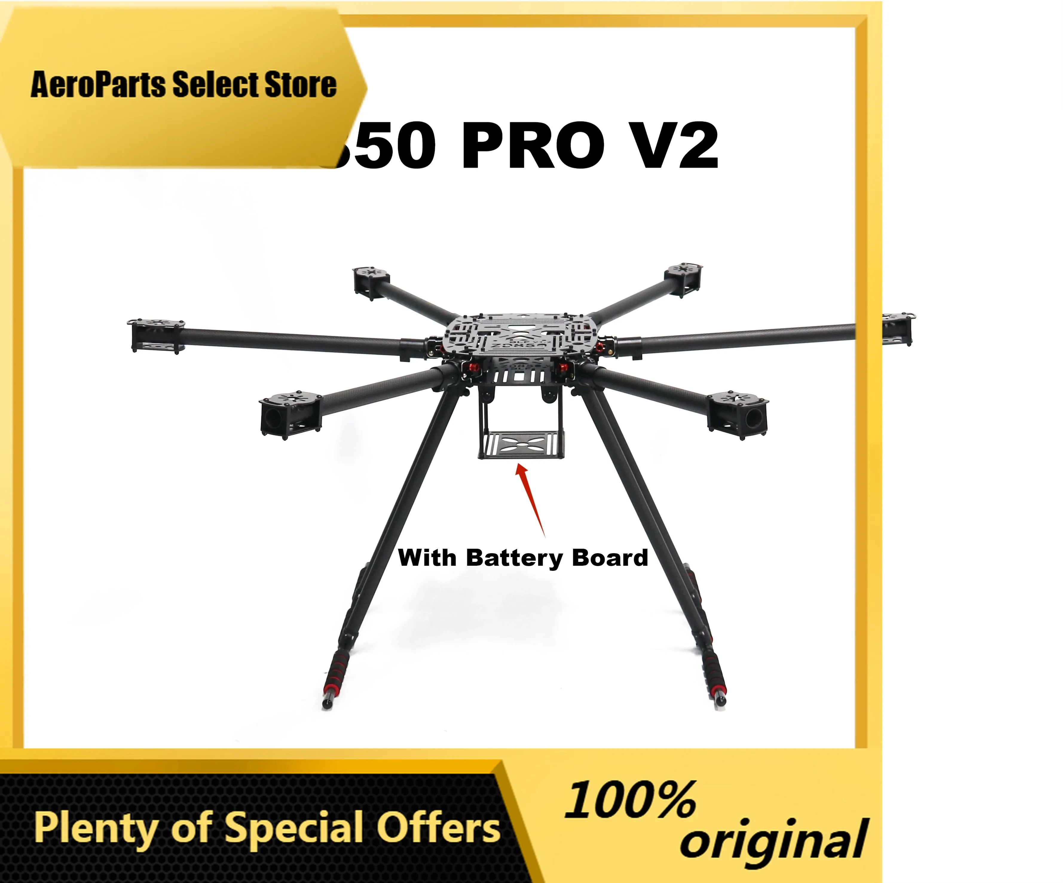 AeroPartsNEW ZD850 PRO V2 Full Carbon Fiber ZD850 PRO Frame Kit with Unflodable Landing Gear Foldable Arm for FPV DIY Aircraft H