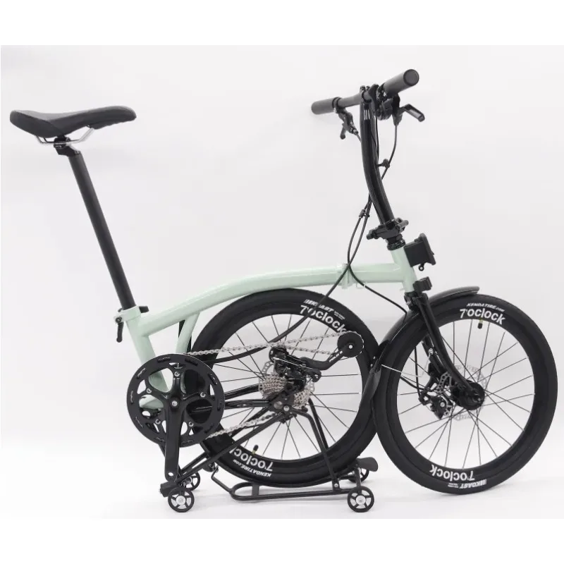 【Best-selling】Fashion MINT Folding Bicycle 20inch 9speed Disc Brake Foldable High Quality Steel Frame T9D-20D Tri-folding Bike