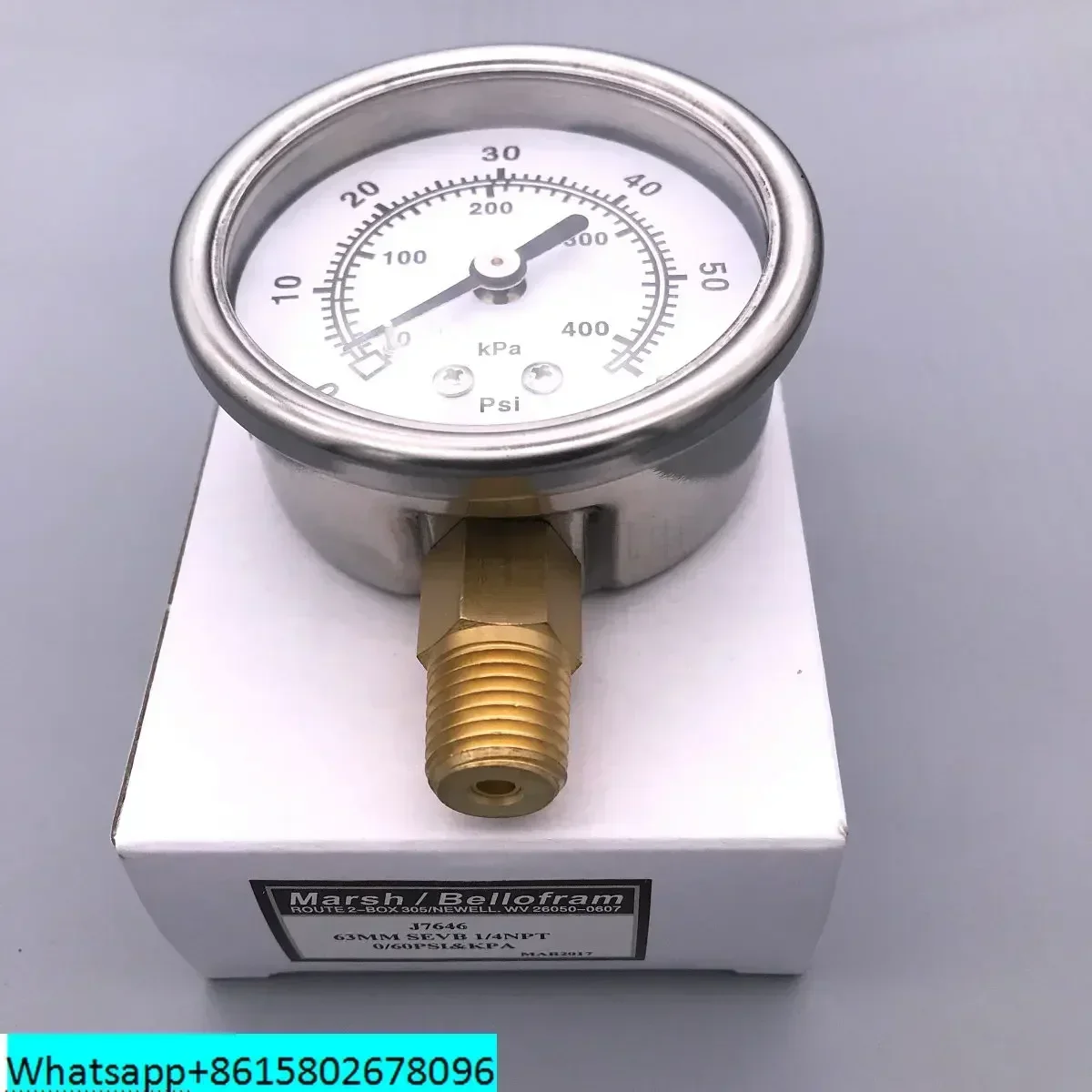 

Stainless steel pressure gauge 2.5 inch 63mm 15 30 60 100 160 200 600PSI
