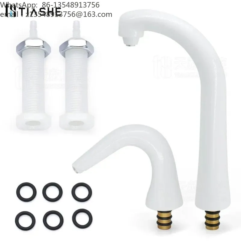 Oral Unit Spittoon Accessory Flush Water Pipe Elbow with Base for Water Supply Spit Flush and Mouth Rinse