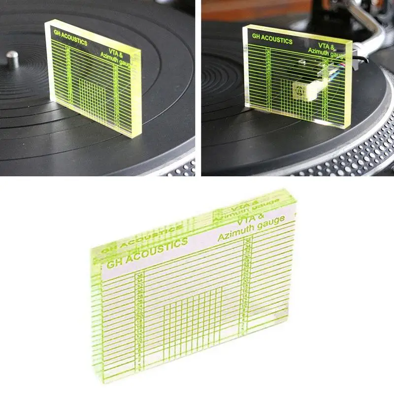 Acrylic VTA & Azimuth Alignment Gauge Ruler for Turntable Tonearm Cartridge Transparent LP Vinyl Record Player Adjustment Tool