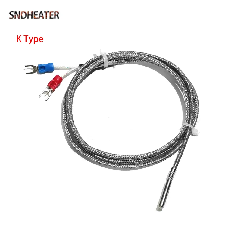 PT100 Thermocouple Sensor 1M/2M/3M/5M Wire Temperature Control Probe 4x30MM Thermal Resistance