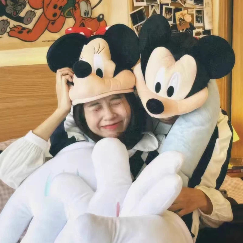 

Cartoon Cute Mickey Minnie Winnie Plush Doll Hat Hickening Keep Warm Ear Protection Cold-Proof Integration Travel Hat Couple Hat