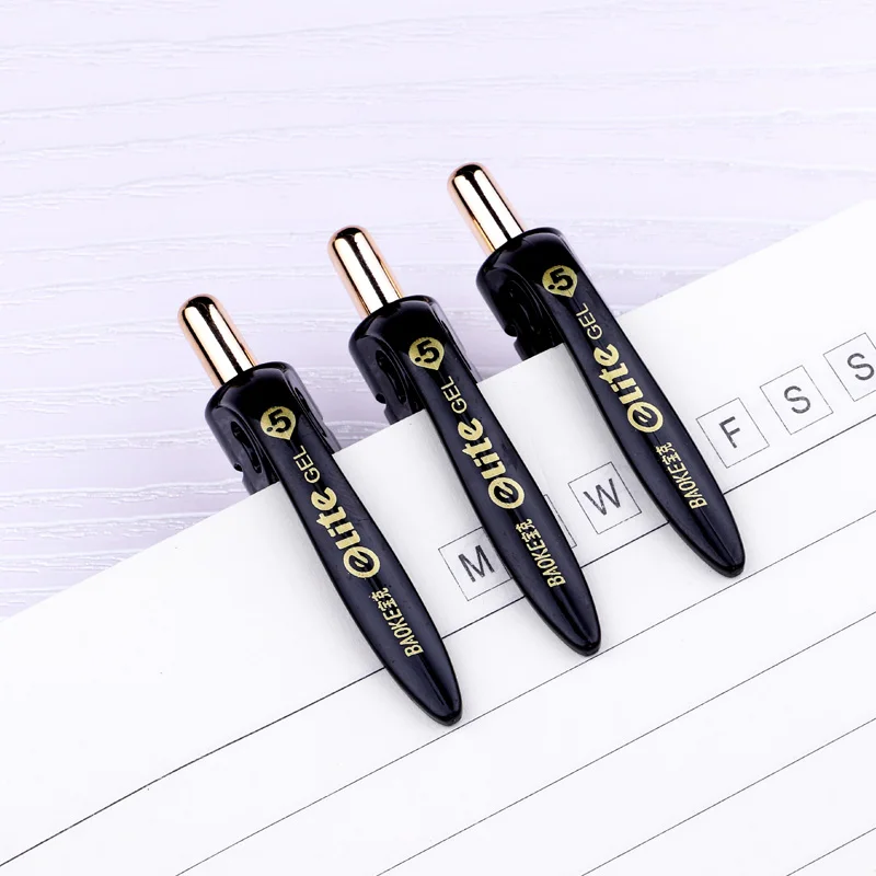 BAOKE 0,5 мм/0,7 мм выдвижная офисная гелевая ручка с черными чернилами, сине-черные чернила, резиновая ручка, гладкое письмо