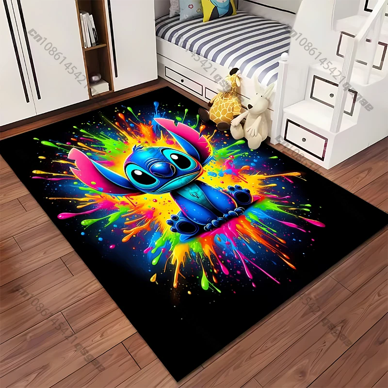 Disney Stitch Pattern Carpets Bedroom Play Mats Rug Bedroom Decor Carpet Livingroom Rug Crawl Mat Christmas Gift Rug Mandala